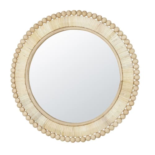 Round beige mirror D35cm