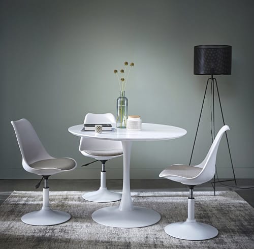 Round Dining Table In White D 100 Cm, Round Dining Table 100cm Diameter