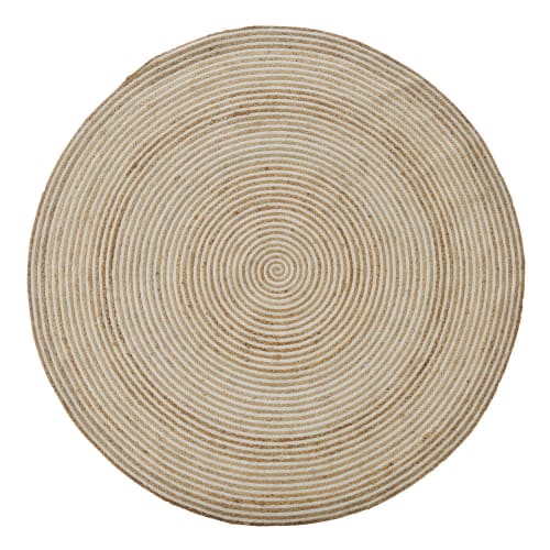 Soft furnishings and rugs Rugs | Round hand-made rug in beige woven cotton and jute D180cm - FV81401