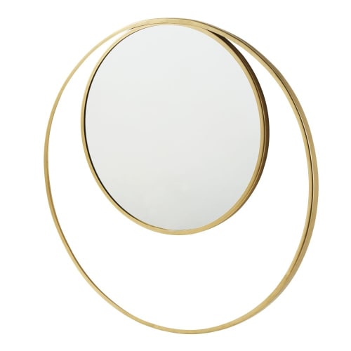 Round Mirror With Gold Metal Double, Round Mirror Gold Metal Frame