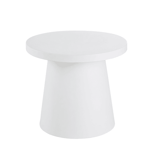 Round Side Table In White Metal, White Side Table Round