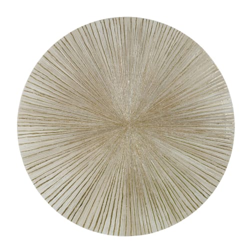 Decor Art, prints & paintings | Round white and gold painted canvas D90cm - UV27552