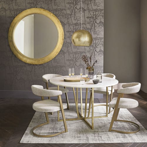 Round White Marble 6 7 Seater Dining, Round Marble Dining Table For 6