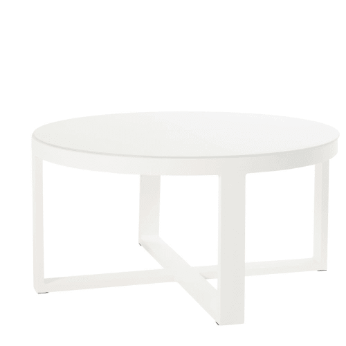 Round White Metal And Glass Garden, Hygena Glass Coffee Table