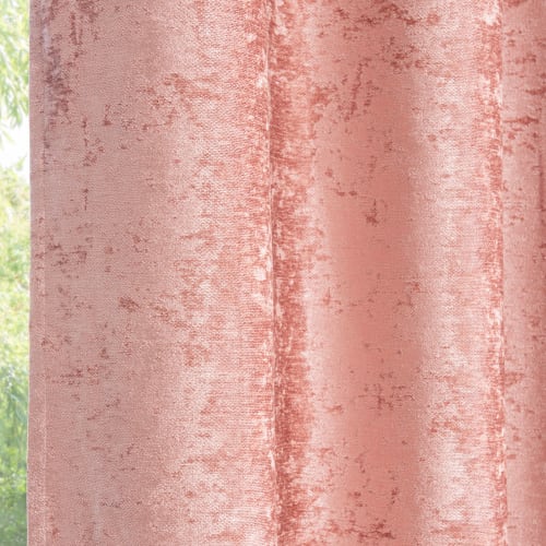 Pasen Hover financieel Roze fluwelen ringgordijn 140 x 300 cm, per stuk | Maisons du Monde