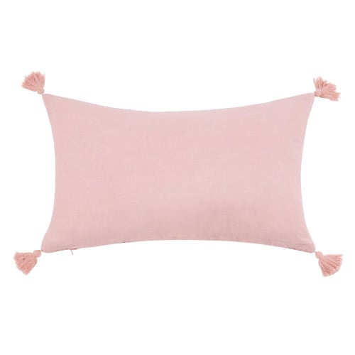 Roze katoenen kussenhoes met motieven 30x50 | Maisons du Monde