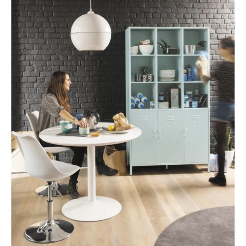 Runder Esstisch aus Holz und Metall, D 100 cm, weiß Circle Runder Esstisch, weiß D.100cm Circle | Maisons du Monde