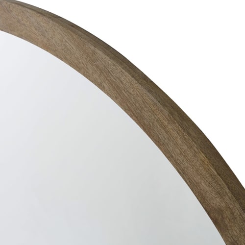 Dekoration Wandspiegel und Barock Spiegel | Runder Spiegel aus beigefarbenem Mangoholz, D120cm - RX32541