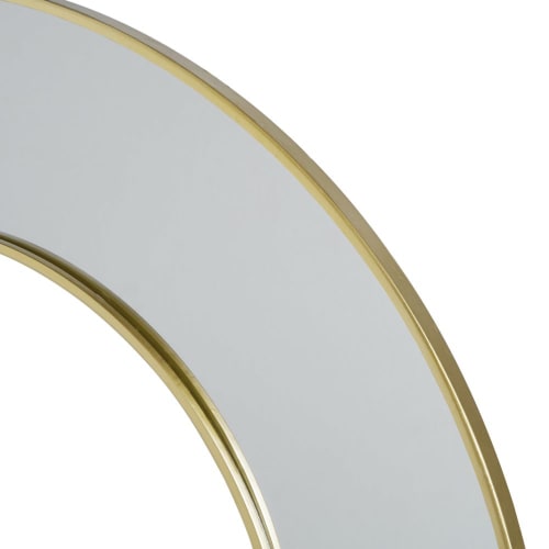 Dekoration Wandspiegel und Barock Spiegel | Runder Spiegel aus goldfarbenem Metall, D100cm - CS38370