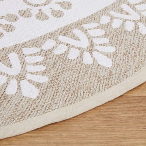 Textil Teppiche | Runder Teppich aus recycelter Baumwolle und Jute, ecrufarben und beige, D250cm - VR27882