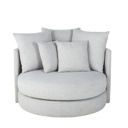 Rundes 2-Sitzer-Sofa, grau