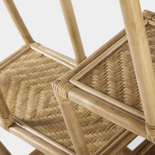 Möbel Regale | Rundes Regal mit Rattangeflecht aus Bambus - UE94481