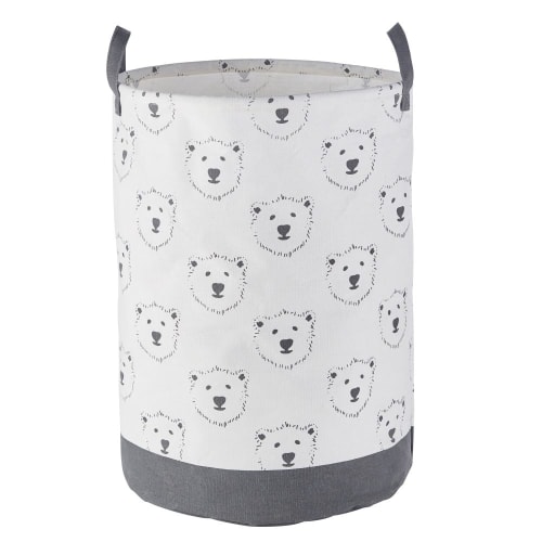 Sac De Rangement Bebe Blanc Et Gris Motifs Ours Alesund Maisons Du Monde