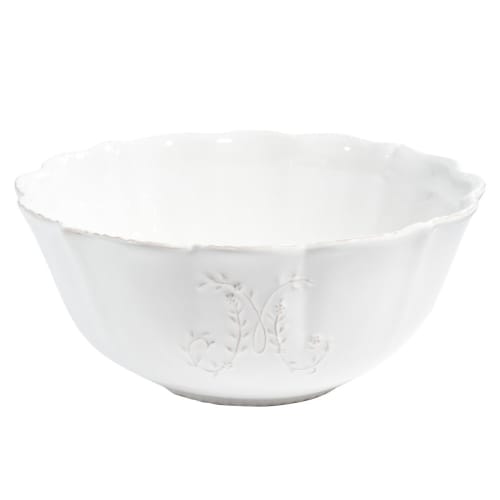 Dekoration Deko für den Festtagstisch | Salatschüssel aus Keramik, weiß - YK52853