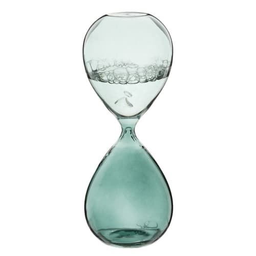 Dekoration Sanduhren | Sanduhr aus grün getöntem Glas, H30cm - LJ77600