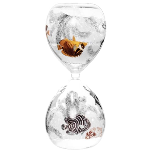 Dekoration Sanduhren | Sanduhr aus transparentem Glas mit aquatischen Motiven - WW43560