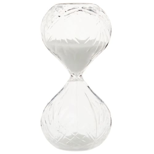 Dekoration Sanduhren | Sanduhr aus ziseliertem Glas mit weißem Sand - QZ73159
