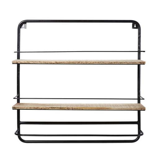 Scaffale in metallo nero e mango John | Maisons du Monde Scaffale nero in metallo e abete Primeurs | Maisons du Monde