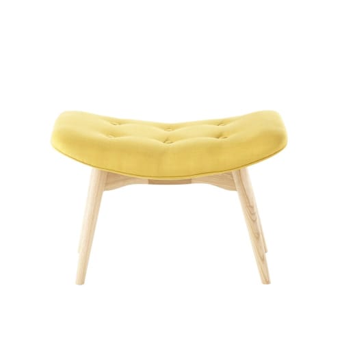 Scandinavian Yellow Fabric Pouffe/Footrest
