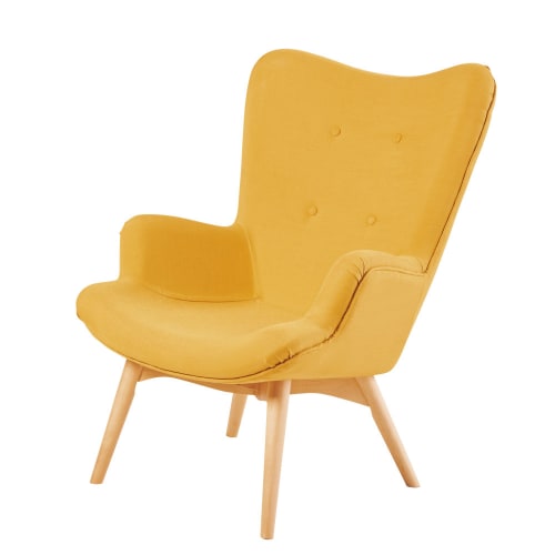 Scandinavische gele fauteuil