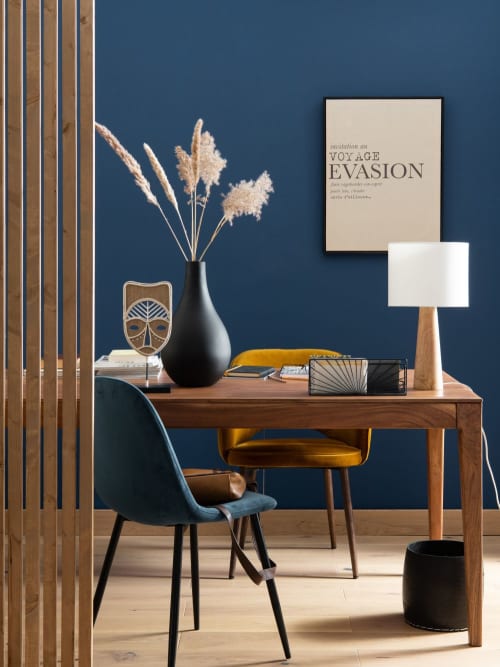 mug Altijd Lot Scandinavische stoel met bekleding van blauw velours Clyde | Maisons du  Monde