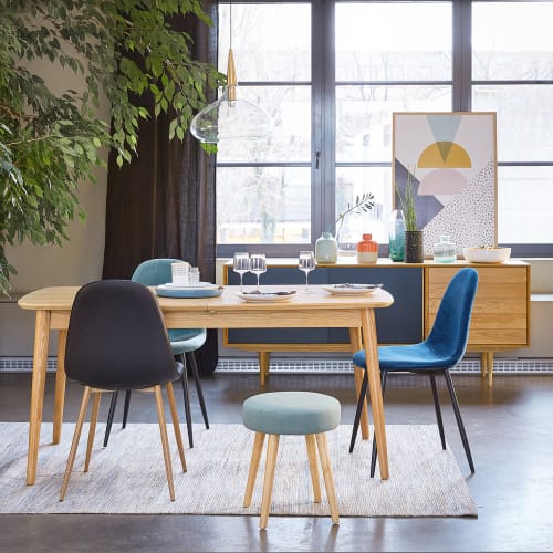 Kreek Gevoelig Verstrooien Scandinavische stoel met bekleding van turquoise velours Clyde | Maisons du  Monde