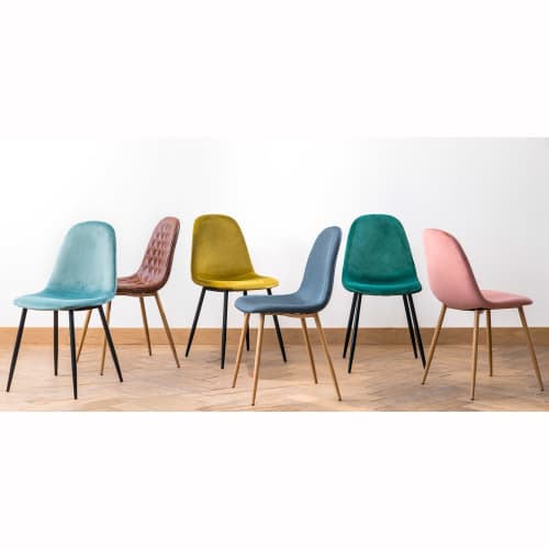 Kreek Gevoelig Verstrooien Scandinavische stoel met bekleding van turquoise velours Clyde | Maisons du  Monde