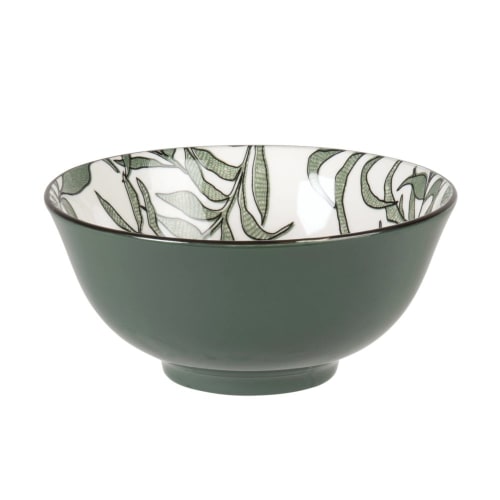 Tischkultur Tassen und Becher | Schale aus grünem Porzellan mit Pflanzenmotiv - NN77144