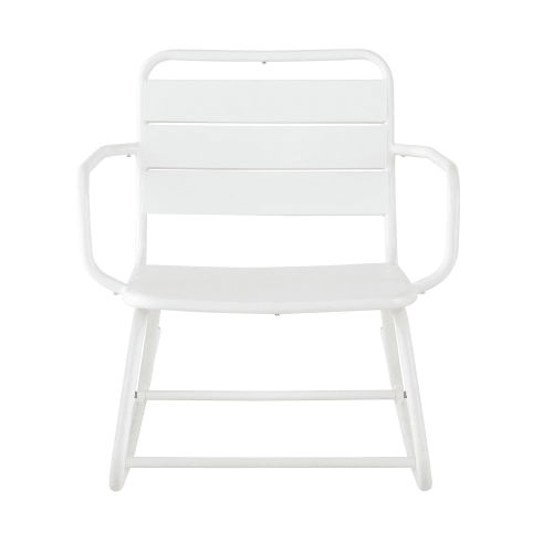 Schaukelstuhl für den Außenbereich aus weißem Metall Batignolles