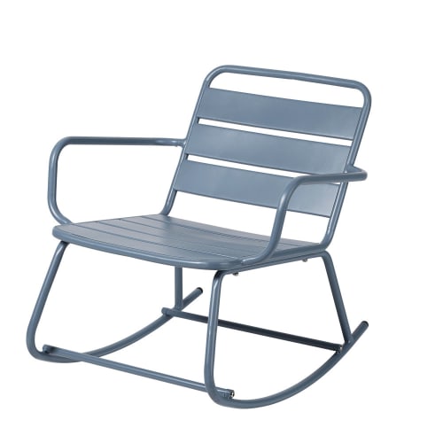 Schommelstoel Voor Buiten Van Blauwgrijs Metaal Batignolles Maisons Du Monde