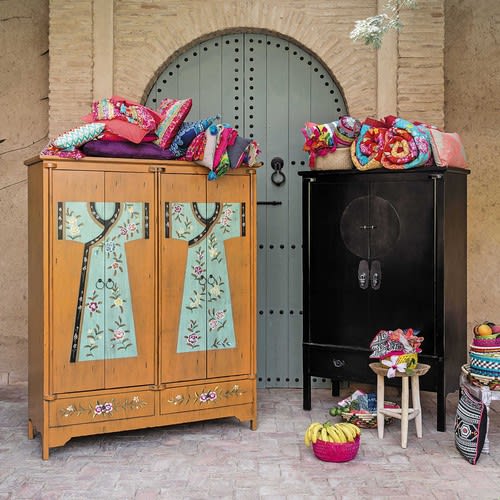 Schrank aus recycelter Ulme, B 117 cm, schwarz Shanghaï | Maisons du Monde