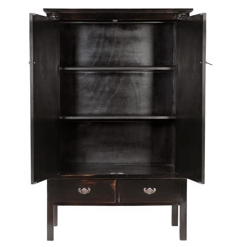 Schrank aus recycelter Ulme, B 117 cm, schwarz Shanghaï | Maisons du Monde