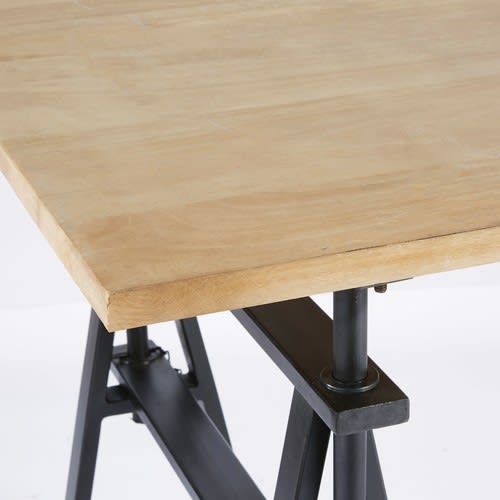 Schreibtisch im Industriestil aus massivem Mangoholz und ...