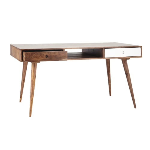 Schreibtisch Im Vintage Stil Aus Massivem Sheeshamholz Andersen Maisons Du Monde