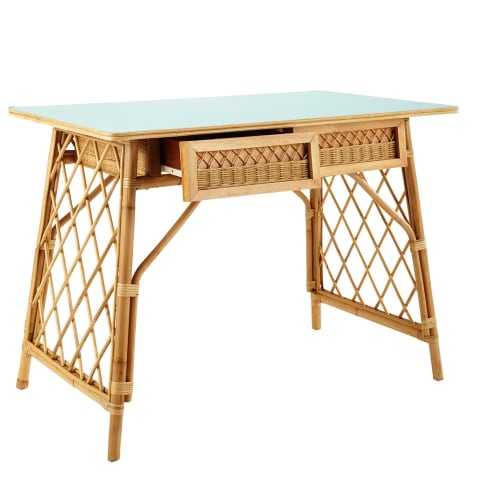 Schreibtisch Im Vintage Stil Aus Rattan B 103 Cm Florida Maisons Du Monde