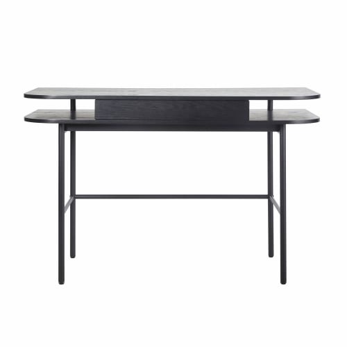 Möbel Schreibtische | Schreibtisch mit 1 Schubladen, mattschwarz - OF43631