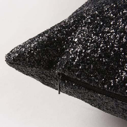 Schwarzes Kissen Mit Glitzer 42x42 Maisons Du Monde