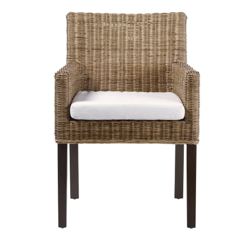 sedie con braccioli in rattan