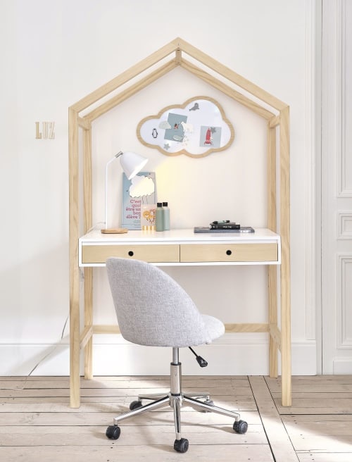 Sedia Da Ufficio Vintage Con Ruote Grigia Mauricette Maisons Du Monde