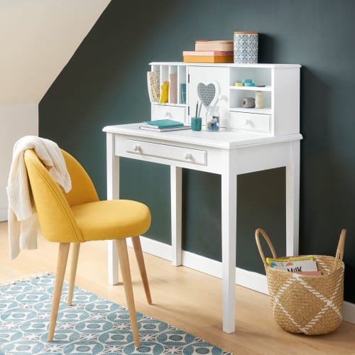 sedia vintage gialla e legno massello di betulla maisons du monde