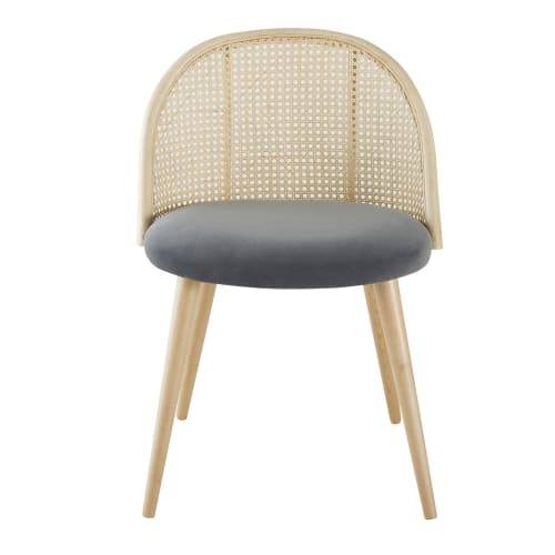 Sedia vintage grigio antracite intreccio in rattan e legno massello di betulla | Maisons du Monde Sedia vintage grigio antracite intreccio in rattan e legno massello di betulla | Maisons du Monde