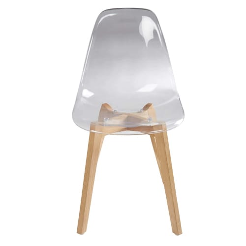 See Through Scandinavian Chair With Oak Ice Maisons Du Monde