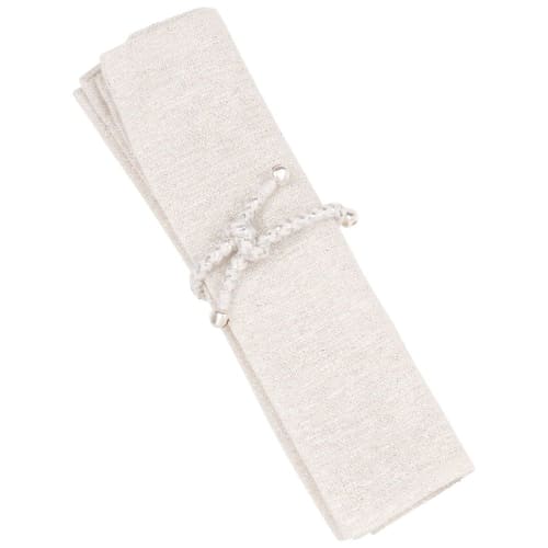 Serviette et rond de serviette en coton blanc 40x40 - Lot de 2