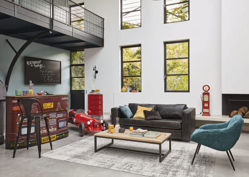 Sessel Aus Velours Im Vintage Stil Blau Und Metall Joyce