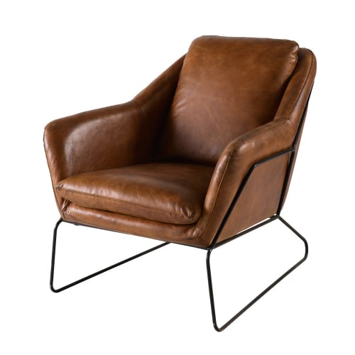 Sofas und sessel Sessel | Sessel, brauner Lederbezug - YB66599