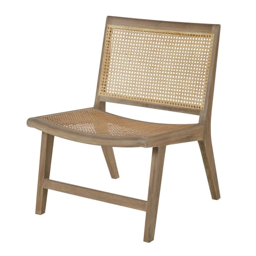Sessel für die gewerbliche Nutzung, Akazienholz und Rattangeflecht