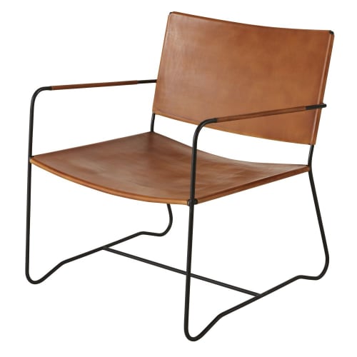 Sofas und sessel Sessel | Sessel mit braunem Lederbezug - QB50721