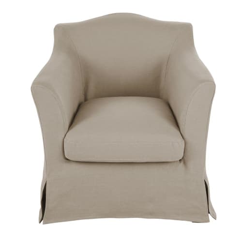 Sofas und sessel Sessel | Sessel mit hellbeigem Leinen-Crinkle-Bezug - IF89662
