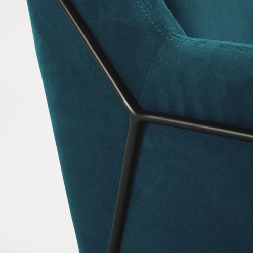 Sofas und sessel Sessel | Sessel mit petrolblauem Samtbezug - LI75201