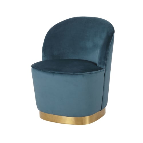 Sessel mit Samtbezug, nachtblau
